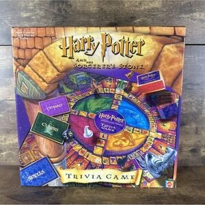 Harry Potter and the Sorcerer's Stone Trivia Game COMPLETE Mattel 2000 H2 Clean